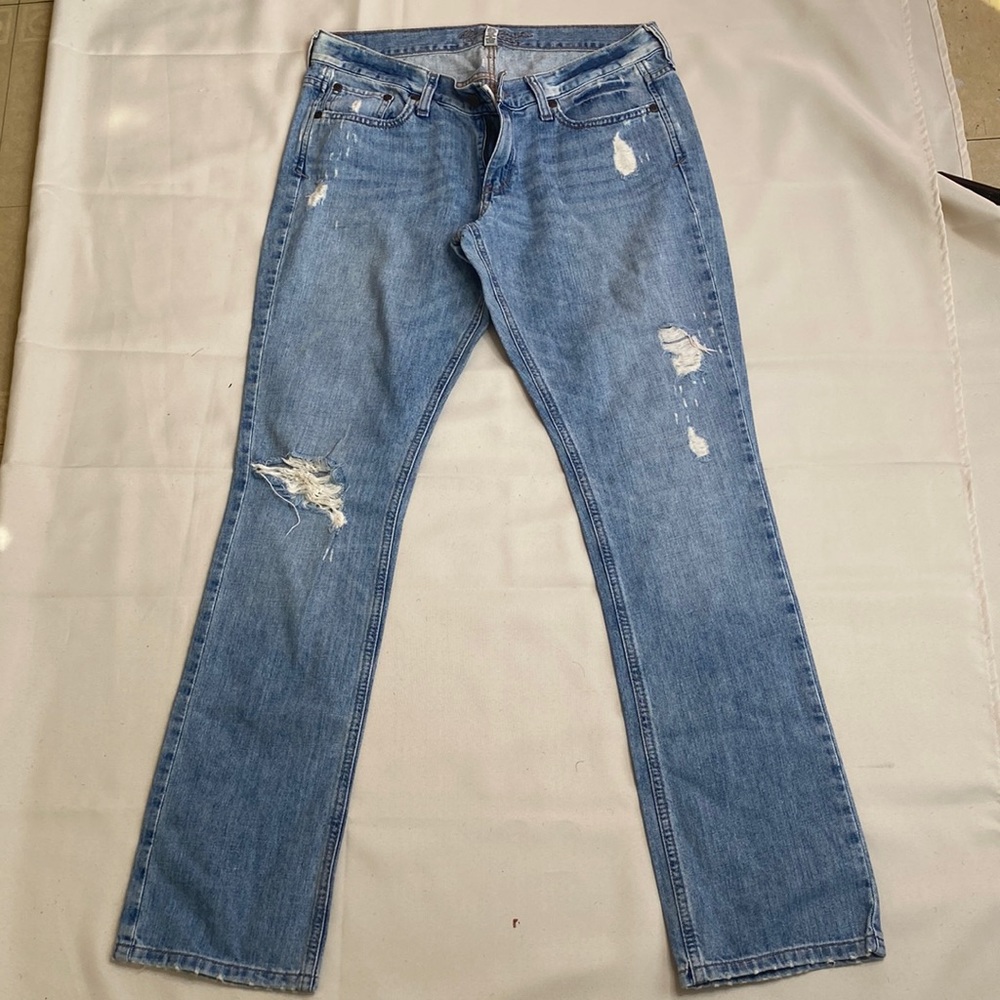 Abercrombie Blue Distressed Skinny Jeans - Picture 2 of 14